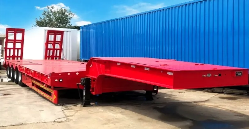 Remorque à plat lowboy à 3 lignes 6 lignes