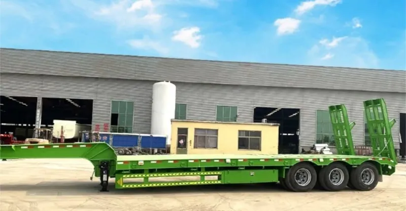 Remorque à plat lowboy à 3 lignes 6 lignes