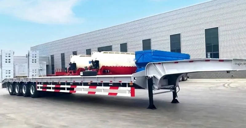 Remorque à plat lowboy à 3 lignes 6 lignes