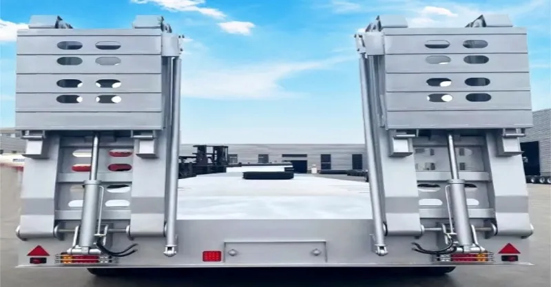 remorque de camion semi-camion Lowboy à colonne